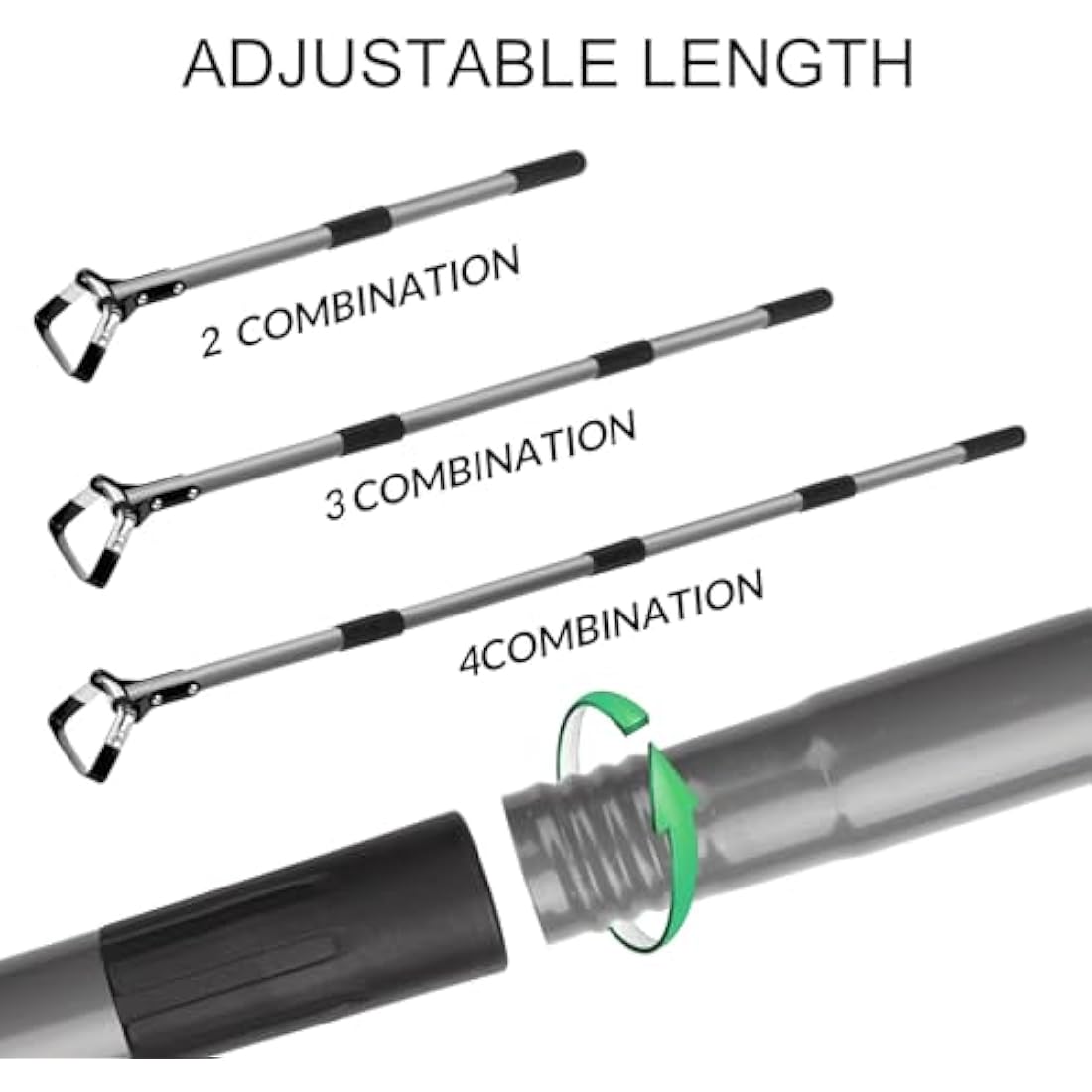 Walensee Action Hoe for Weeding Stirrup Hoe Tools for Garden Hula-Ho with Adjustable 168cm Scuffle Loop Hoe Gardening Weeder Cultivator, Sharp Durable Metal Handle Weeding Rake with Cushioned Grip