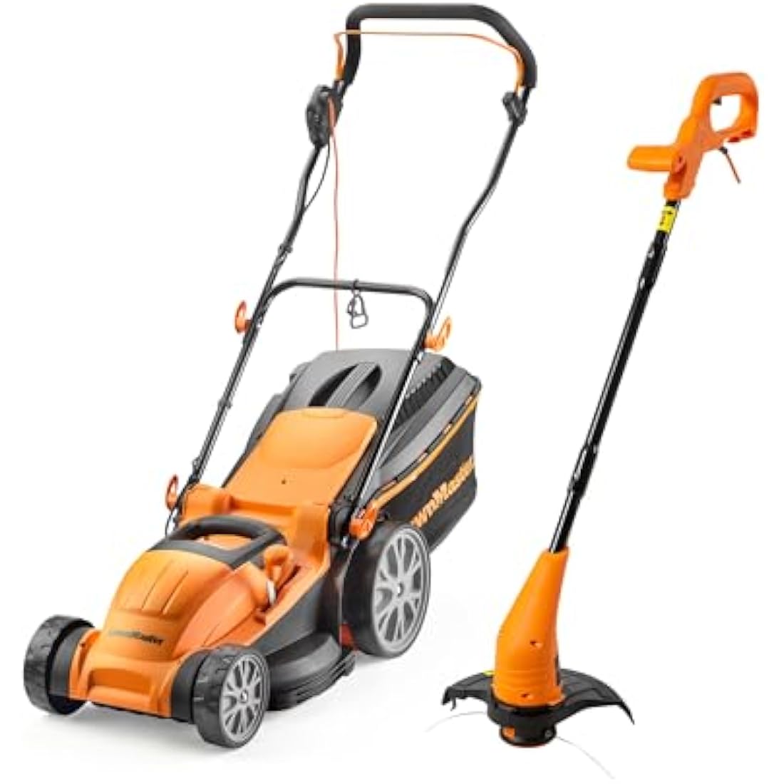 LawnMaster 1800W 40cm Electric Lawnmower with rear roller with Strimmer Set (350W 2-in-1 Grass Trimmer and Edger) 2 Year Guarantee