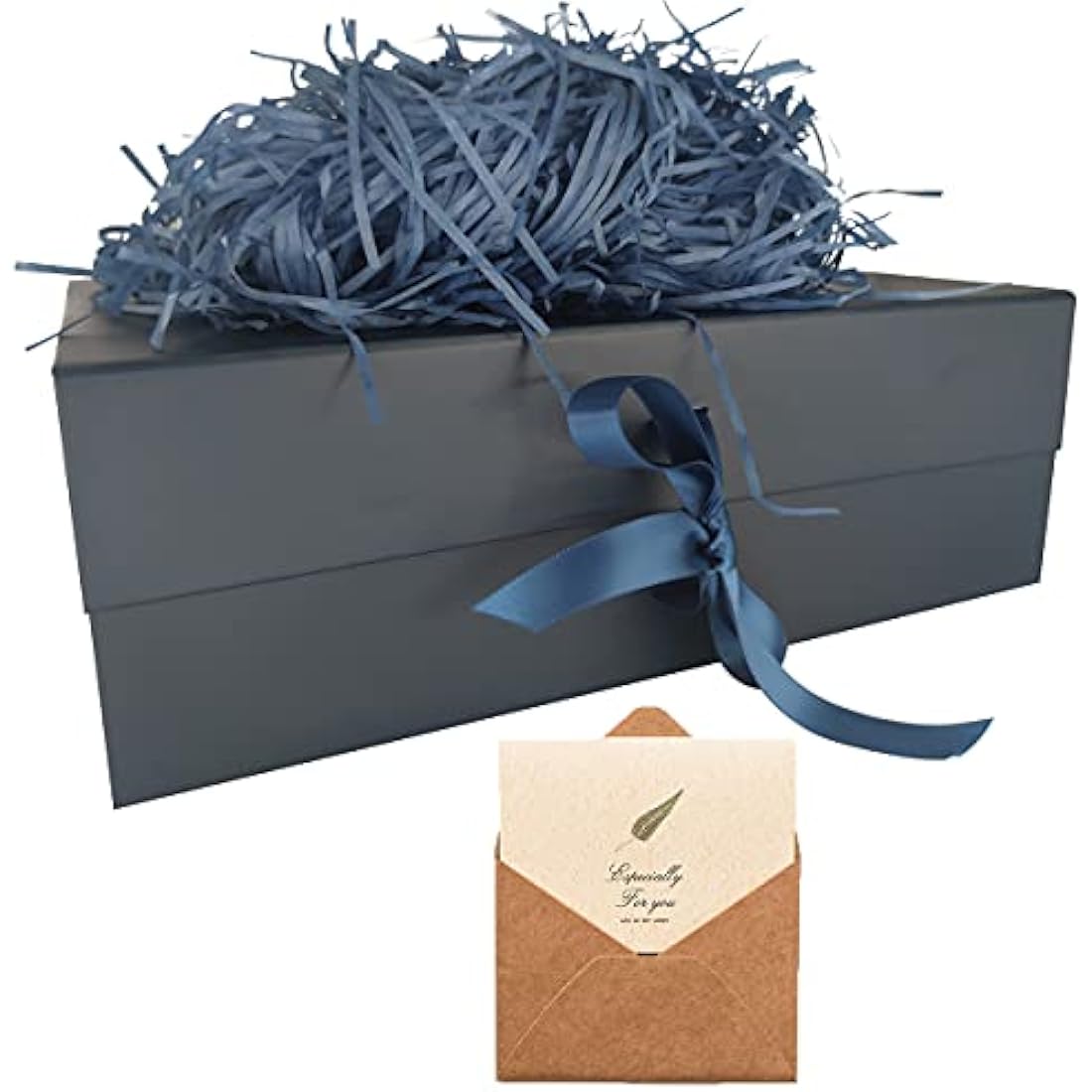 Blue Gift Box 33x26x11cm, Large Gift Box with Magnetic Lids and Silk Ribbon Specially Designed for Presents Birthdays, Holidays, Anniversaries Gift Packaging