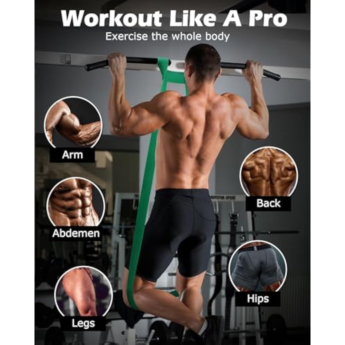 Zacro Pull Up Bands Set - 6 Levels Resistance Bands Set for Men and Women - Exercise Loop Bands with Door Anchor, Training Poster & Pouch for Workout Home Gym Exercise, Yoga, Pull Up Assistance Bands