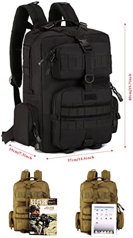 WTiger Hiking Backpack, 30L Tactical Backpack Molle Army Military Assault Pack Laptop Rucksacks Daypack for Outdoor Camping Fishing Trekking Hunting Travelling