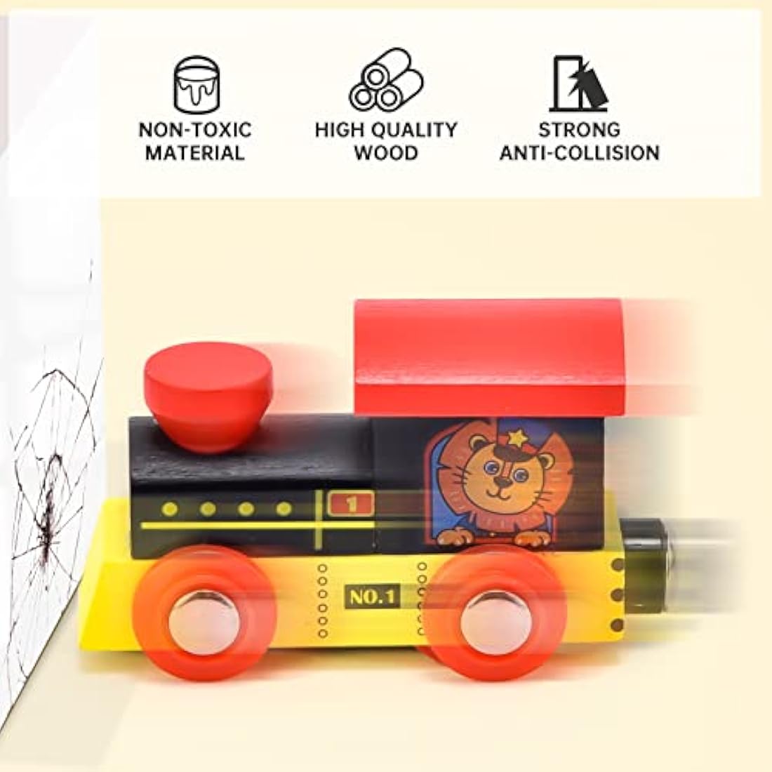Atoylink Animals Wooden Train Set Toys Engines Cars Magnetic Collection of Vehicles Montessori Educational Toys Preschool Learning Toys Gifts for Kids Toddler Boys Girls 1 2 3 4 5 6 Years Old 12Pack