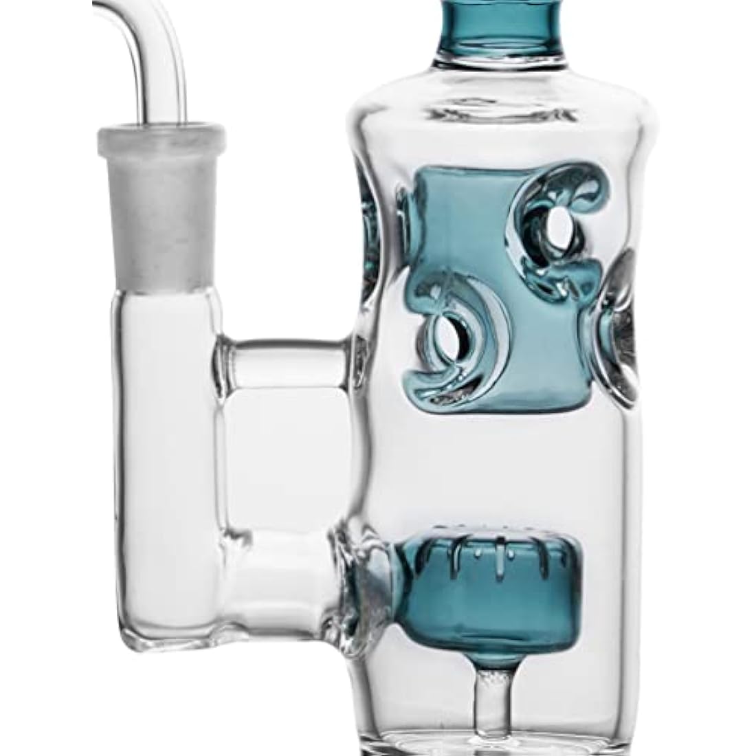 Glass Honeycomb Bong Handmade Water Pipe Perc Wax 14.4mm Bongs with Quartz Banger Cap Bowl for Bongs (Bong with quartz banger and bowl)