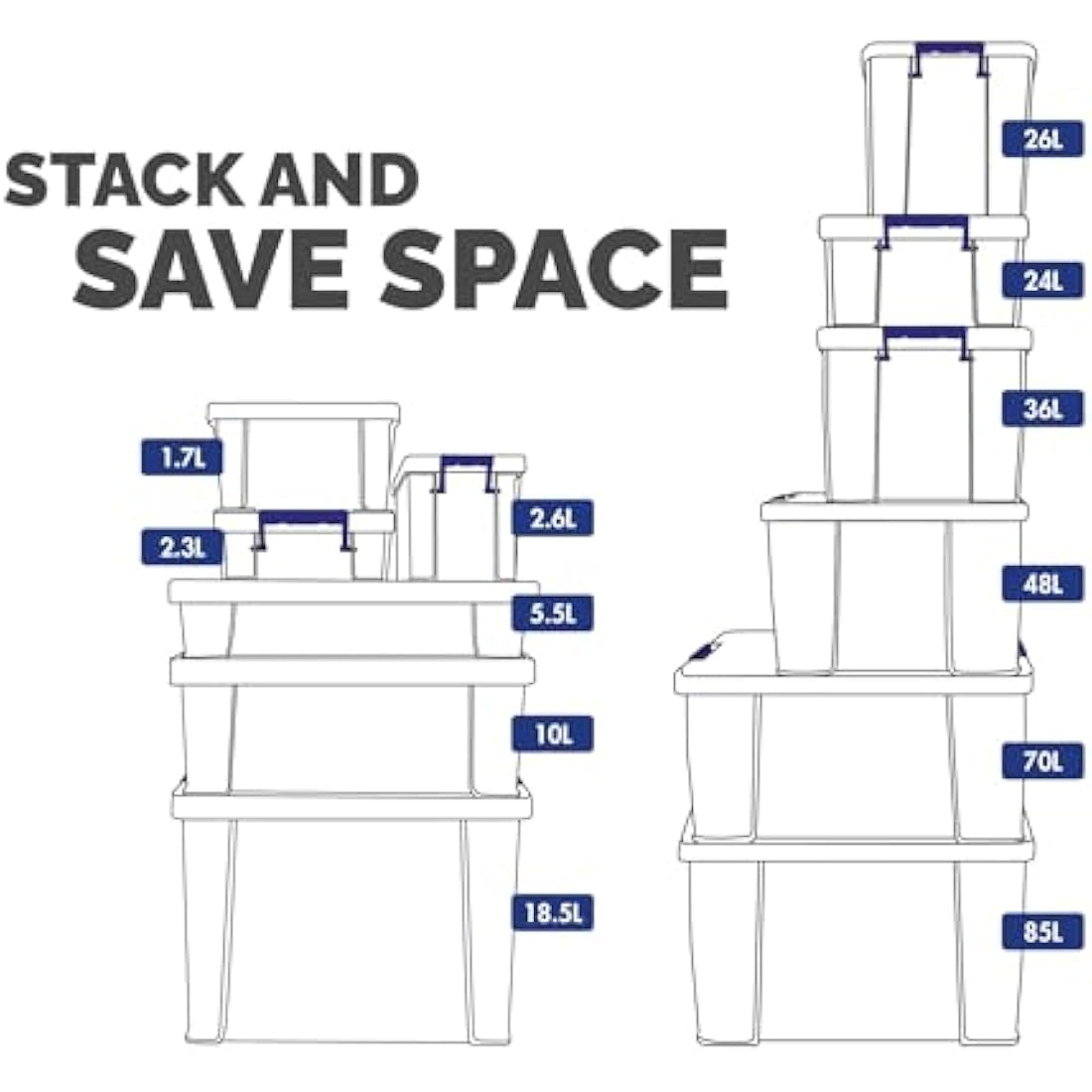 BANKERS BOX 4x 10L Plastic Storage Boxes with Lids. ProStore Super Strong Stackable Plastic Storage Boxes (14 x 34 x 21.5cm), Made in the UK, Clear