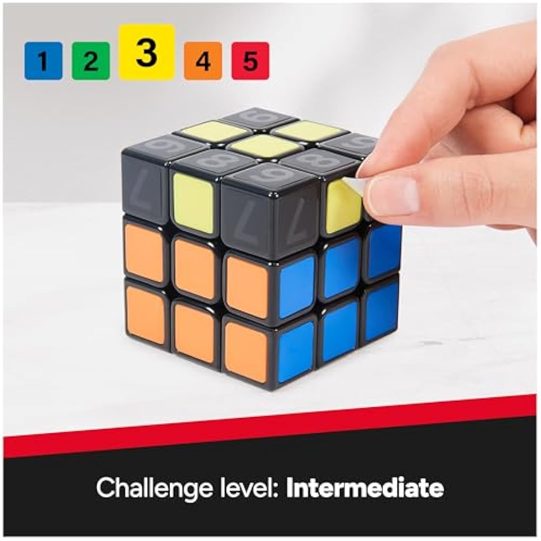 Rubik’s Coach Cube, Learn to Solve 3x3 Cube with Stickers, Guide and Videos | Stress Relief Fidget Toy | Adult Toy Fidget Cube | for Ages 8 and up
