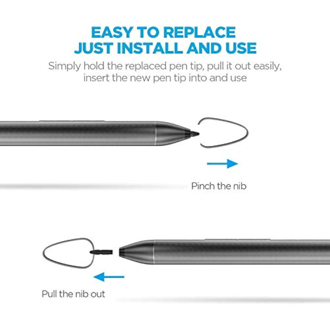 Stylus Pen for HP Envy x360 15-bp0, X2 12-e0xx,X2 12g0xx; HP Spectre x360 13-ae013dX, Pavilion x360 11m-ad0 14M, 2 interchangeable tip Check Compatible List Before Purchase
