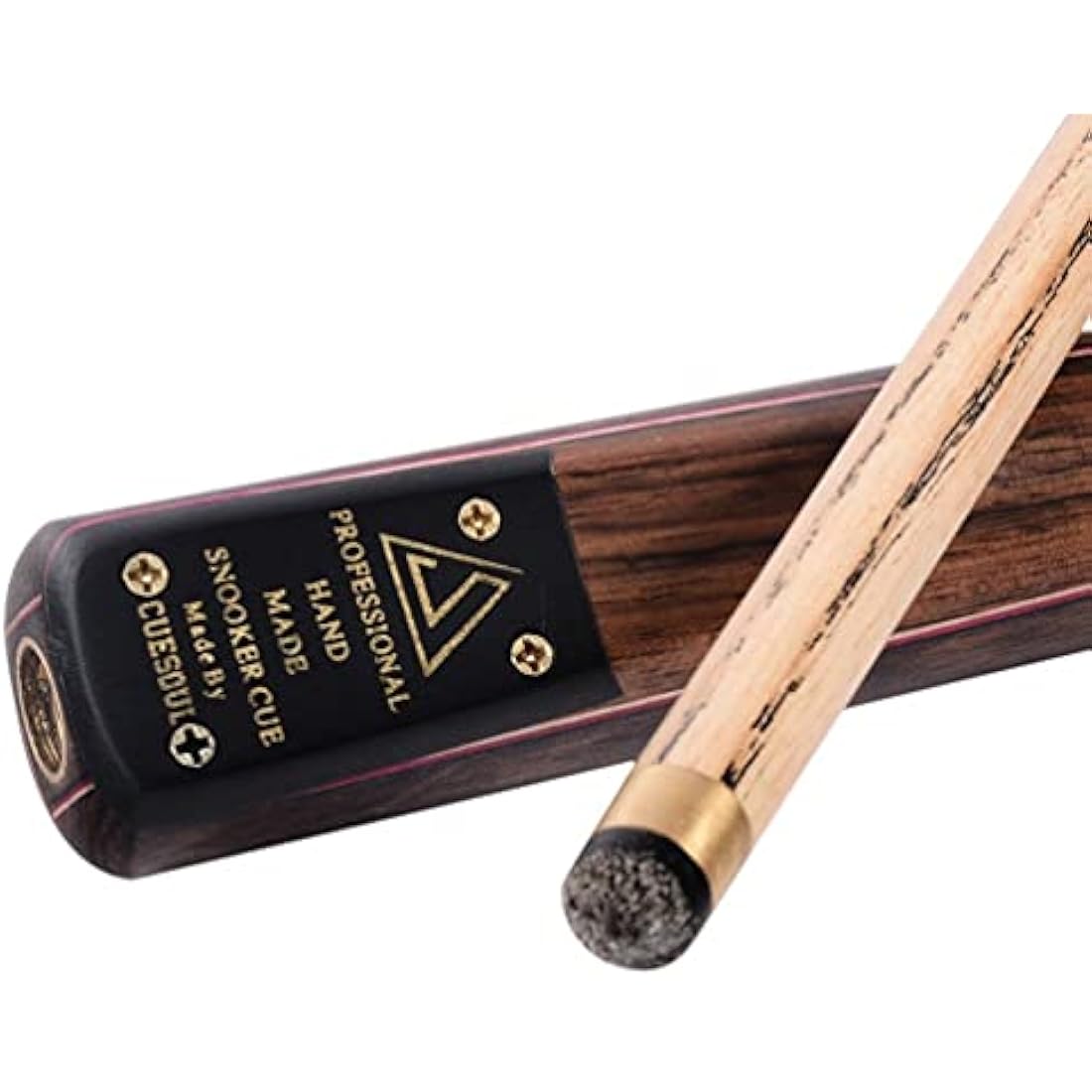 CUESOUL Classic Handmade 57 Inches 18oz Rosewood 3/4 Jointed Snooker Billiard Pool Cue, Rosewood Butts and Aluminum Telescope Extension with Leathertte Protective Case, 9.5mm Tip Snooker Cue Set