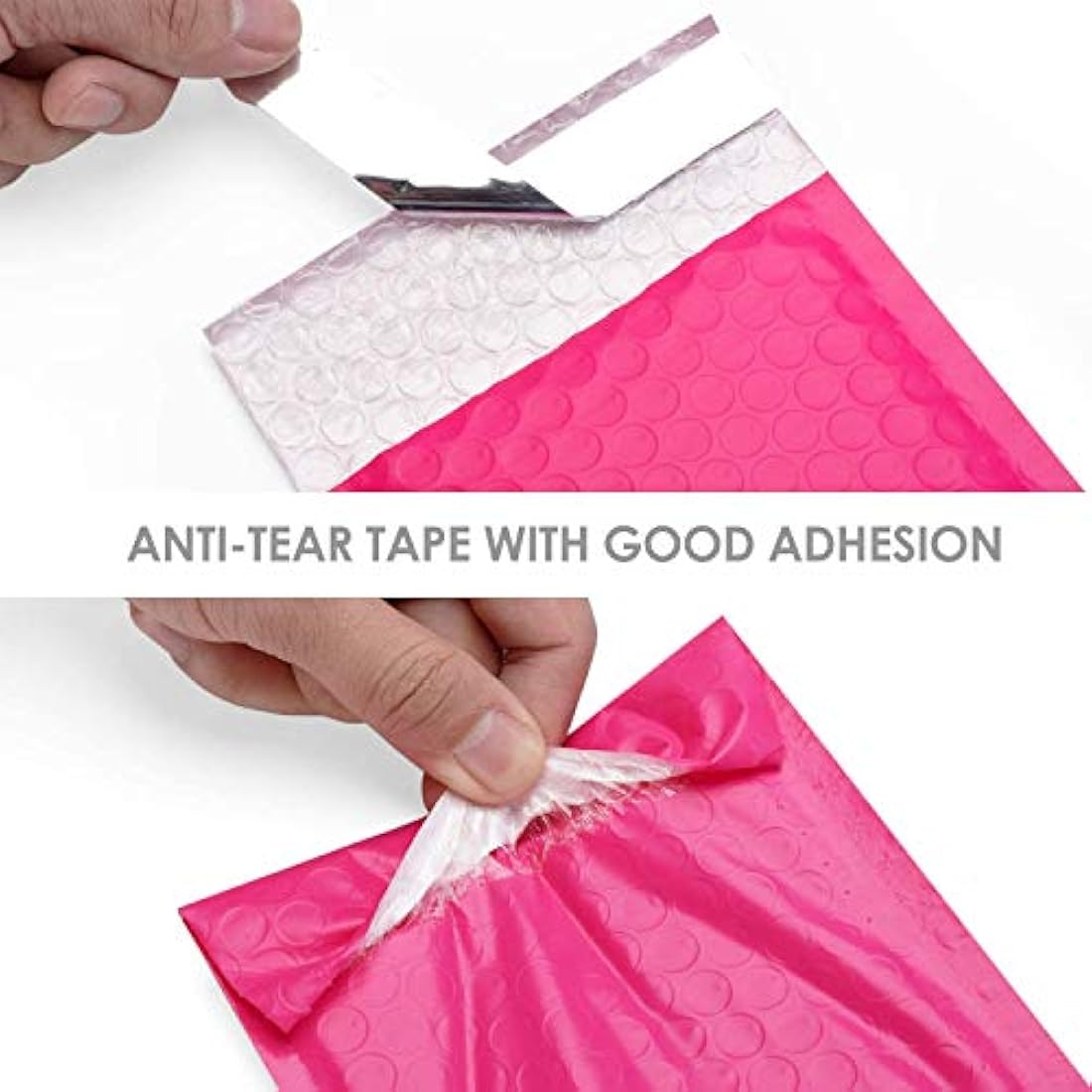 Switory 50pcs 10.2x17.7cm Poly Bubble Mailers, 4X7 Inch Padded Envelopes Bulk #000, Bubble Lined Wrap Polymailer Bags for Shipping Packaging Mailing Self Seal -Pink