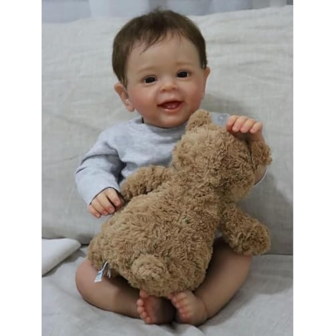 ZIYIUI Reborn Baby Doll Girl 18 inch 48cm Handmade Soft Silicone Lifelike Blue Eyes Newborn Girl Toy Doll That Look Real Child's Vinyl Birthday Gift