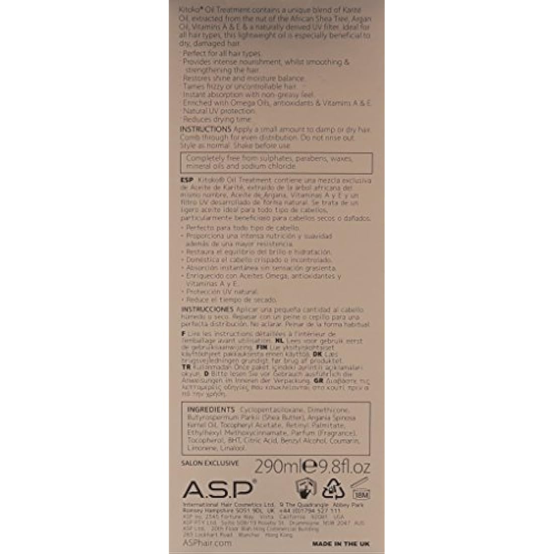 Treatments by Kitoko Oil Treatment 290ml