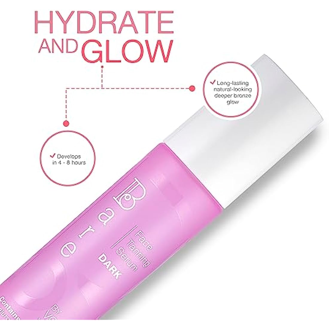 Bare by Vogue Dark Face Tanning Serum - Achieve a Natural and Sun-Kissed Glow - Radiant Glow Hydrating Formula - Even and Streak-Free Application - Suitable for All Skin Types - 30ML