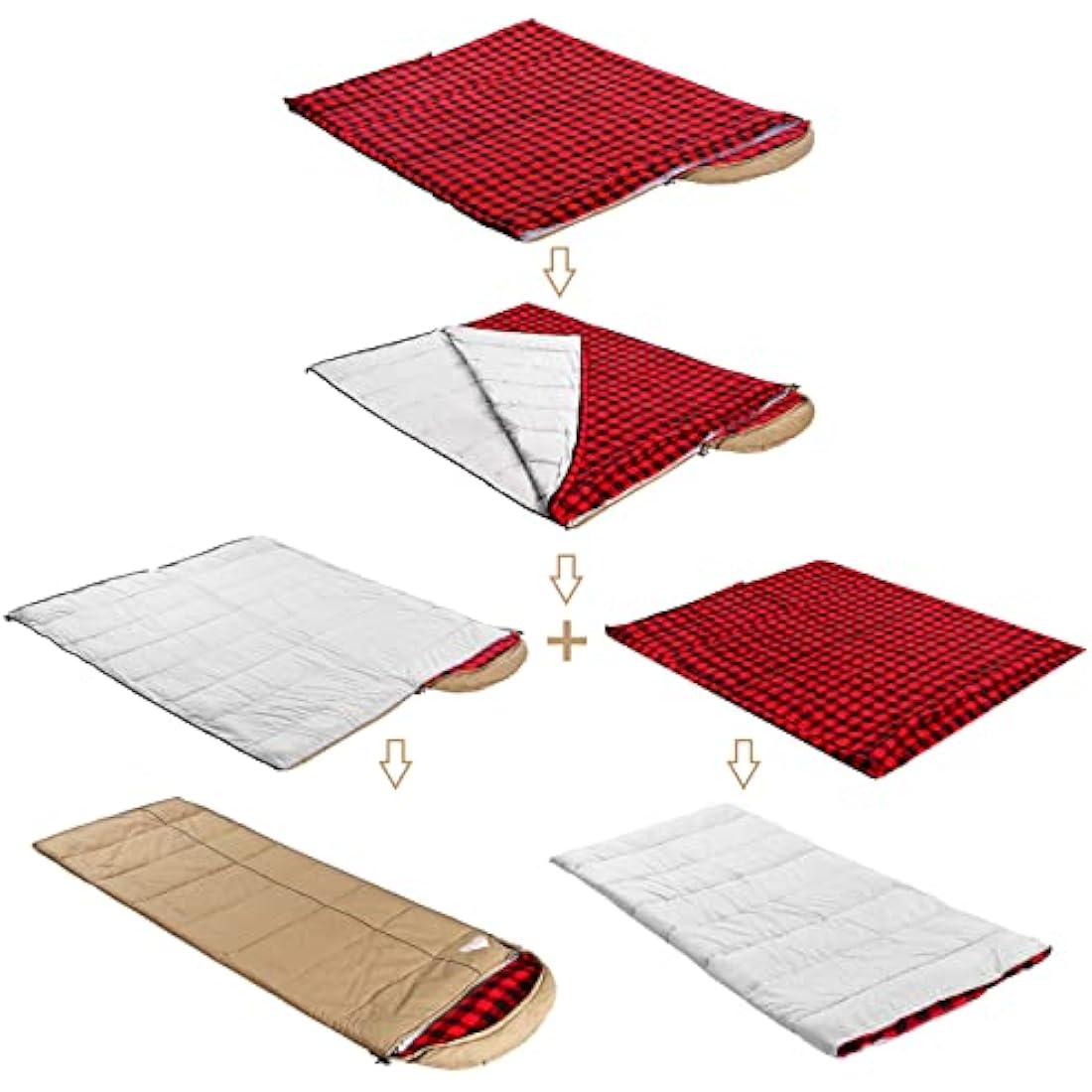 Winter 0 Degree Canvas Sleeping Bag for Fishing, Hunting, Traveling and Camping Particularly in Cold Winter Outdoor with Removable Flannel Liner and Free Compression Sack for Big and Tall Adults