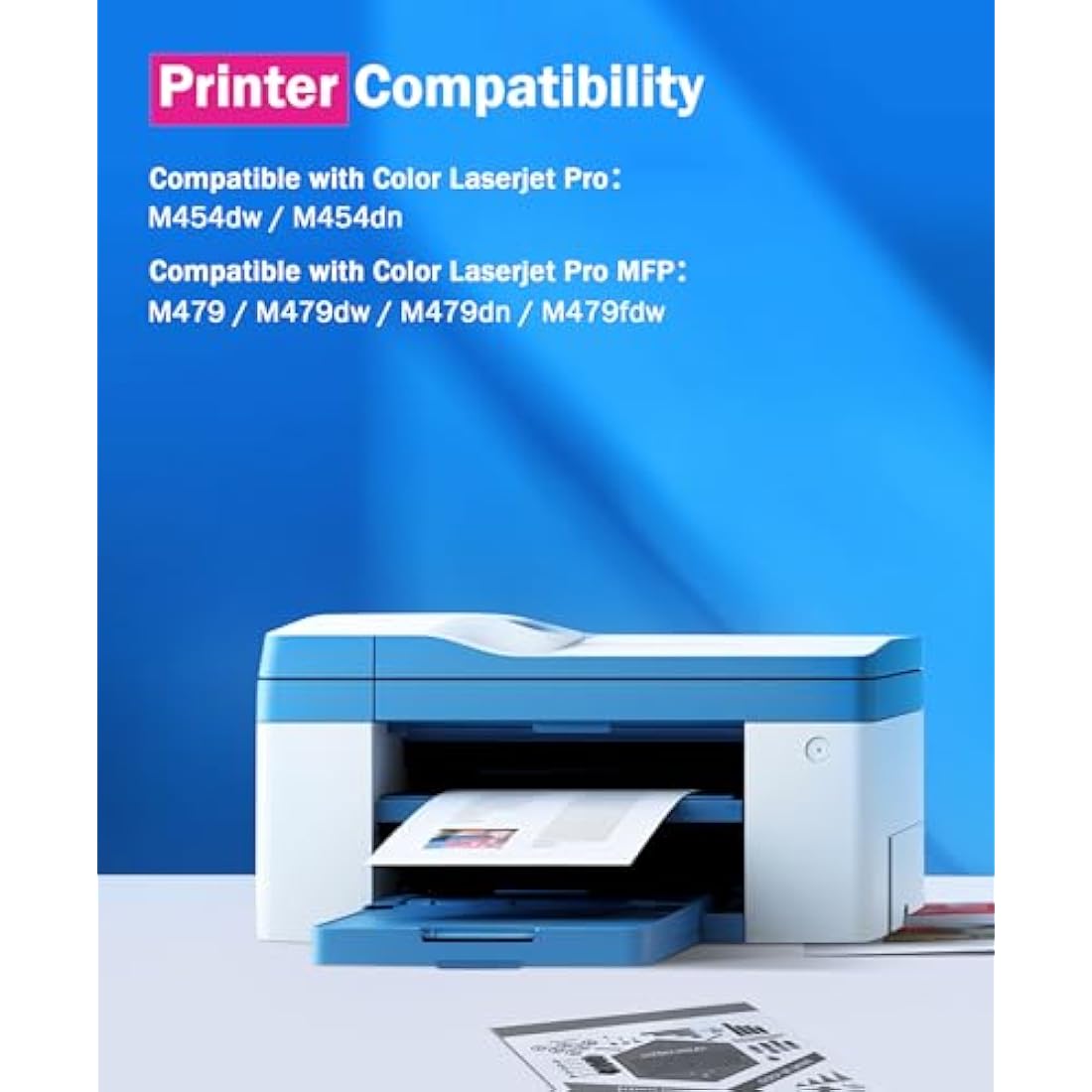 SODFACE 415A 415X Toner Compatible for HP 415A Toner Cartridge Multipack Color Laserjet Pro MFP M479FDW Toner M479FDN M479FDN M454DW M454DN W2030A W2030X W2031A (4 Pack, Black Cyan Yellow Magenta)