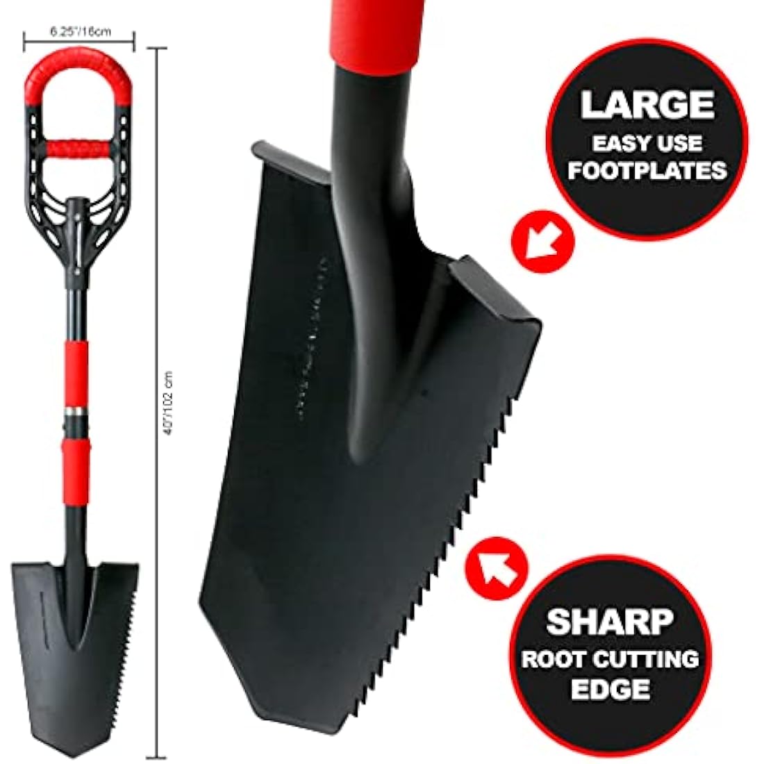 Roamwild Multi-Digger Garden Digging Tools – Fibreglass Light Weight Gardening Tools With Unique Dual Soft AIR Light Grip Technology