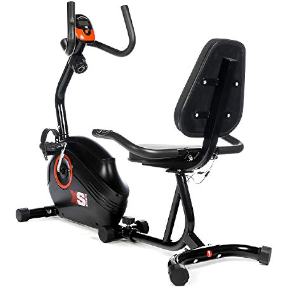 XS Sports B400R Recumbent Seated Recovery Rehab Exercise Bike, 8 Level Magnetic Resistance Bike with LCD Monitor, Handle Pulse Sensors, Adjustable Seat