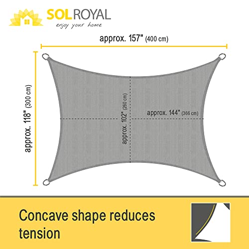 Sol Royal SolVision HS9 ? Rectangular Sun Shade Sail 4x3 m HDPE Breathable & UV-light resistant Sun Protection for Terrace, Balcony, Pool & Garden ?