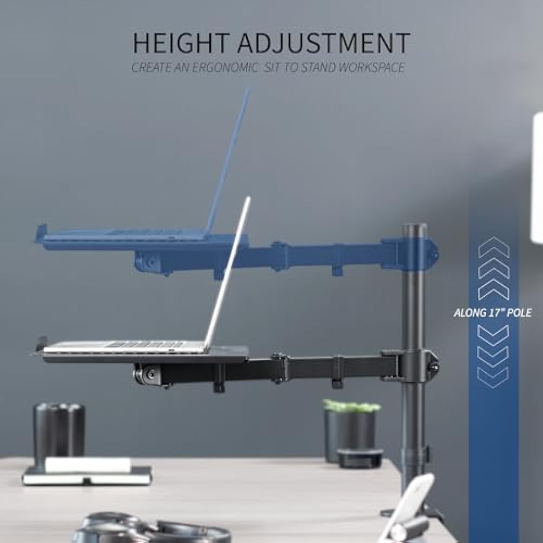 VIVO Single Laptop Notebook Desk Mount Stand - Fully Adjustable Extension with C Clamp (STAND-V001L)