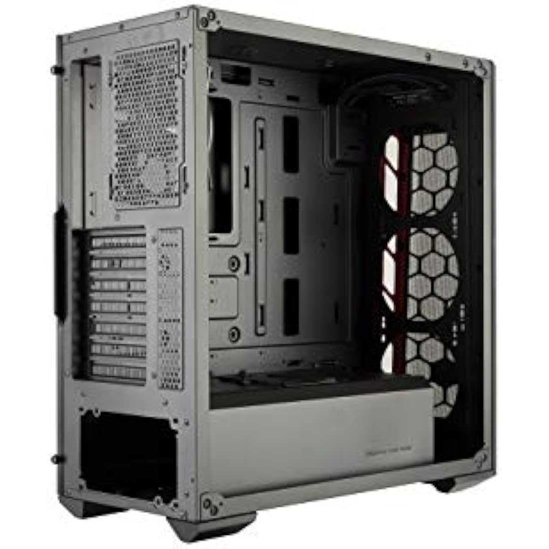 Cooler Master MasterBox MB511 - ATX PC Case with Front Mesh Panel, Racing Intakes, Transparent Side Panel, Flexible Air Flow Configurations - Red Accent