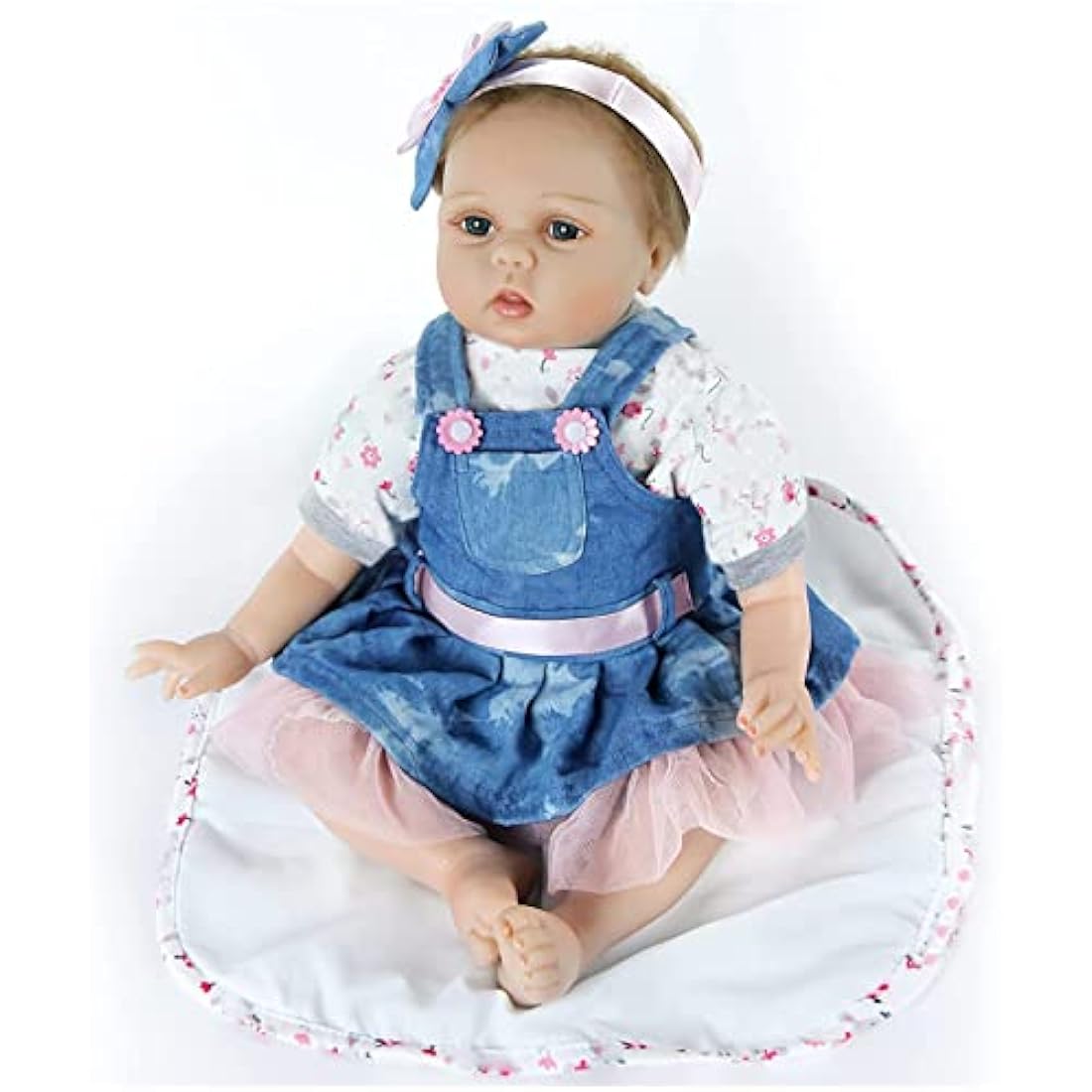 ZIYIUI Realistic Baby Doll With Accessories 22-Inch Handmade Reborn Baby Dolls 55cm Reborn Dolls Girl Boys & Girls Toy Gift Lifelike Baby Doll Soft Silicone Vinyl Cotton Material, Ages 3+