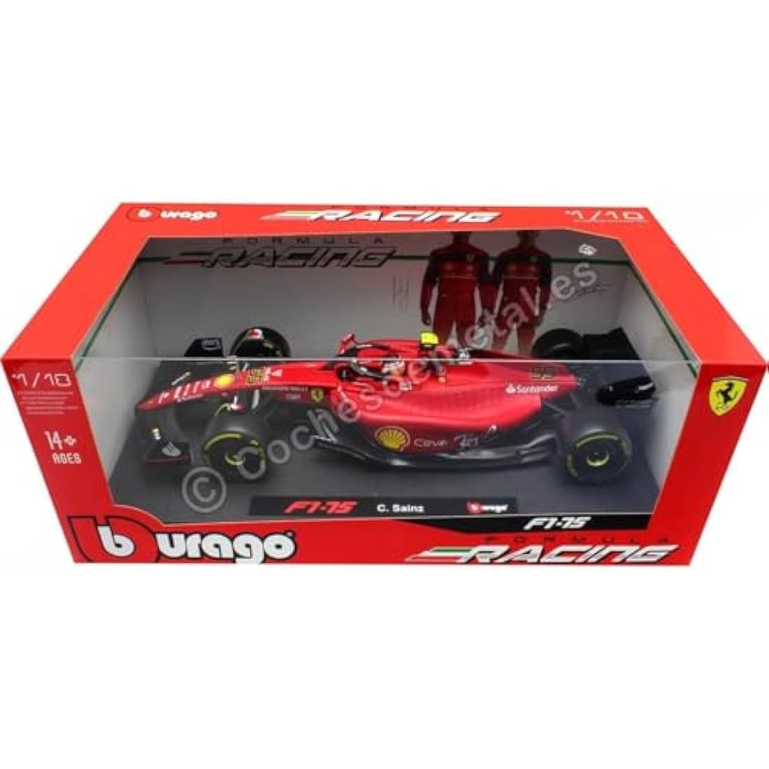Bburago Formula 1 FERRARI F1-75 (2020) LECLERC WITH HELMET 1:18 Scale Die-Cast Collectible Race Car