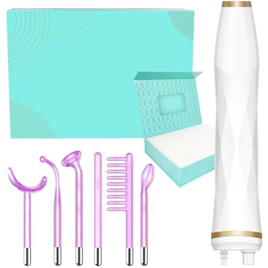 TUMAKOU High Frequency Facial Machine - Portable Purple High Frequency Facial Skin Light Therapy Wand - with 6 Argon Tubes - Skin Tightening Machine for Hair Regrowth,Acne,Wrinkle Removal,Anti Aging