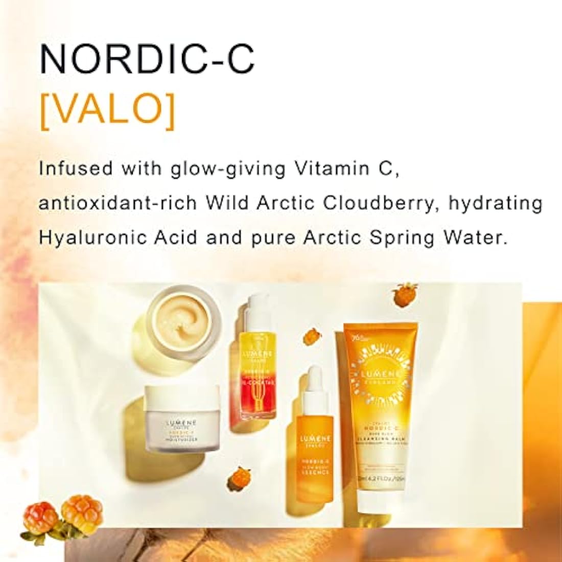 Lumene Nordic C Valo Brightening Day Fluid Mineral 50 ml, Lightweight Moisturizer SPF 30, Infused with Antioxidant Rich Wild Arctic Cloudberry and Vitamin C