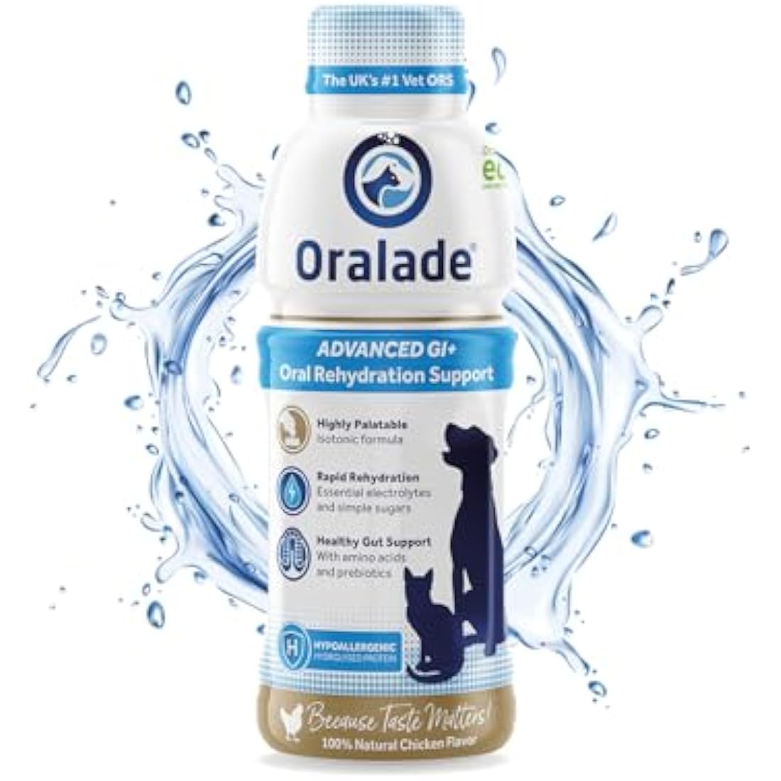 Oralade - Advanced GI+, Oral Rehydration & Gut Support for Pets - Fast and Effective Hydration - Roast Chicken Flavour - Suitable for All Ages - 500ml
