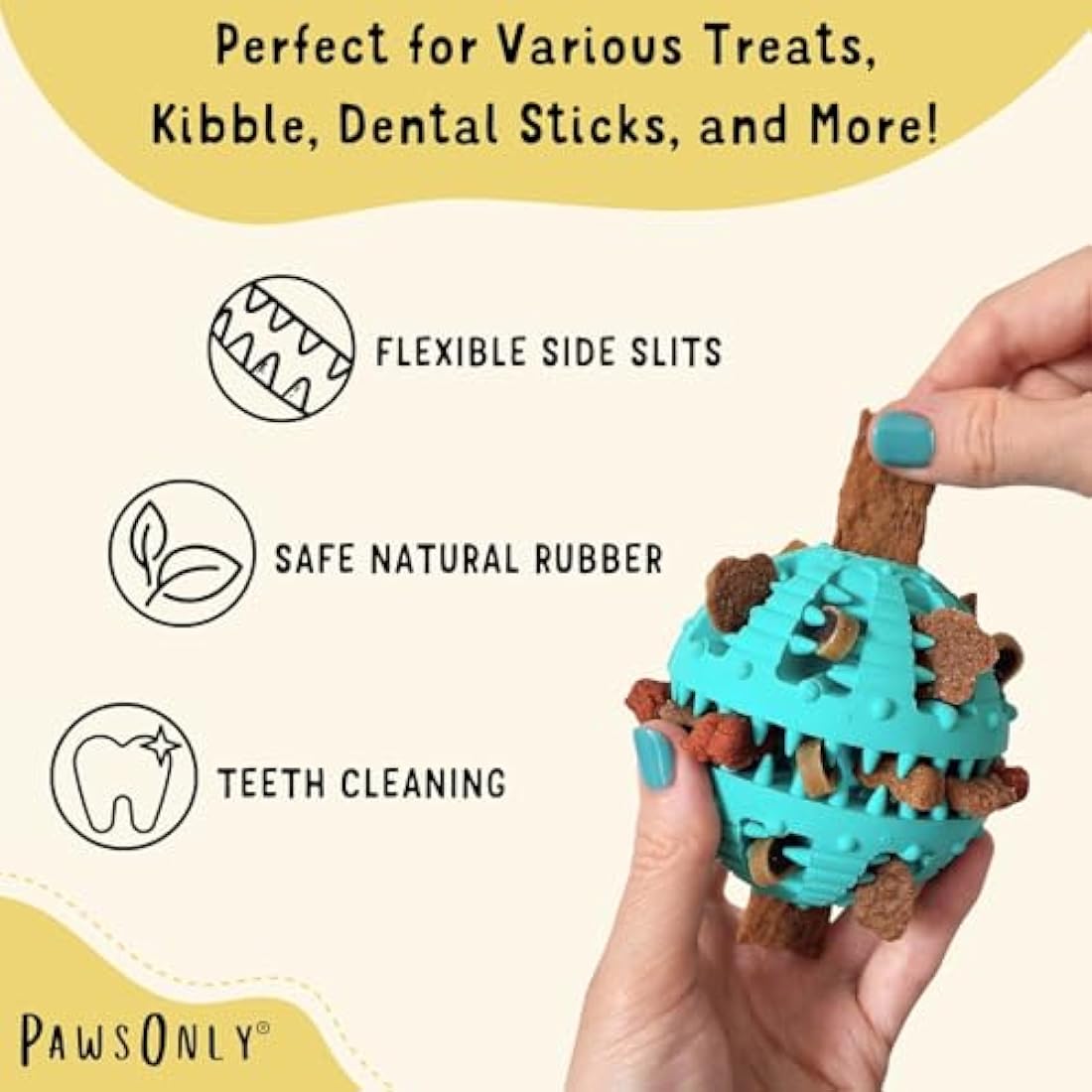 PawsOnly | Interactive Dog Treat Toy for Boredom & Enrichment | Mental Stimulation & Anxiety Relief | Puzzle Feeder | Puppy Brain Training & Entertainment | Keep Them Busy (Small, BLUE)