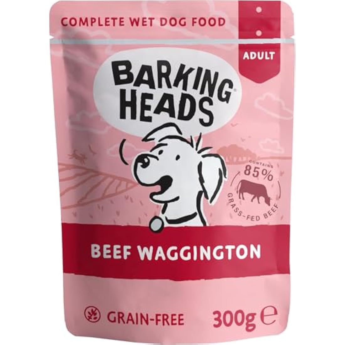 Barking Heads Wet Dog Food - Beef Waggington - No Artificial Flavours - Grain-Free Recipe (10 x 300 g)