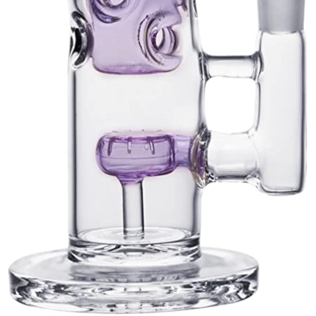 Glass Honeycomb Bong Handmade Water Pipe Perc Wax 14.4mm Bongs with Quartz Banger Cap Bowl for Bongs (Purple)
