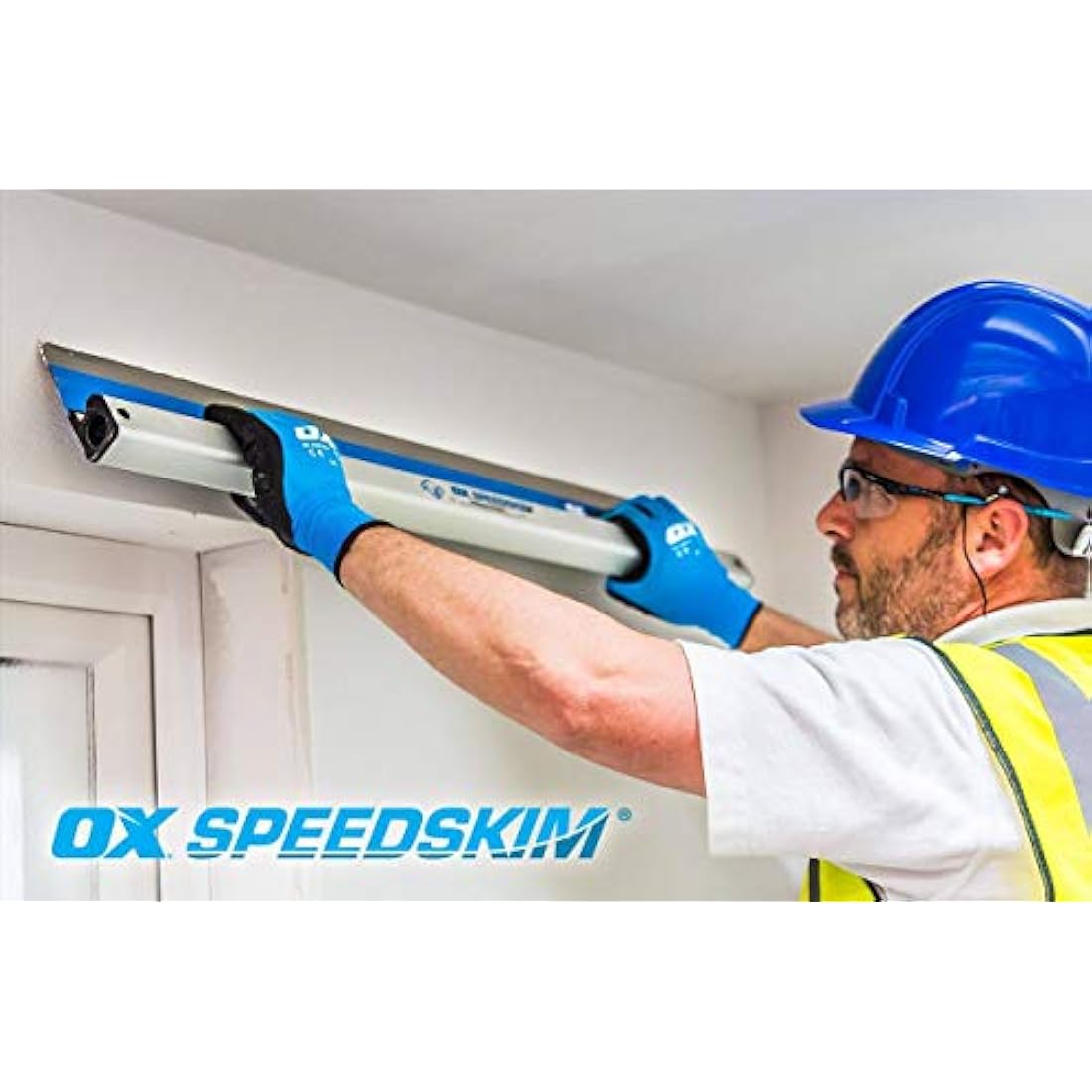 OX Speedskim Plaster Skimming Finishing Rule - SF 900mm I Stainless Steel Flex Blade & Extruded Aluminium Handle