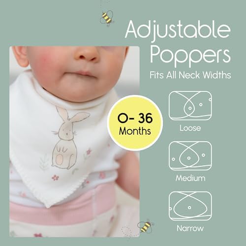 Ziggle - Bandana Dribble Bibs - Cotton Front Baby Bibs Newborn to 24 Months - Newborn Baby Gifts - Bibs For Comfortable Kids