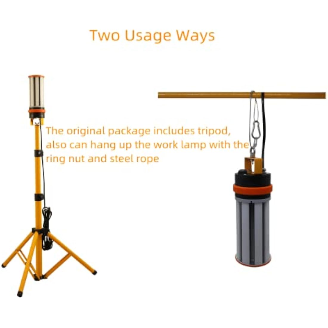 choen 240V 60W Led Tripod Work Site Light 6500 Lumen Jobsite Lighting on Stand,360° Work Lighting for Construction Contractors,Patio,Workshop,DIY Room,Portable and Long Lifespan
