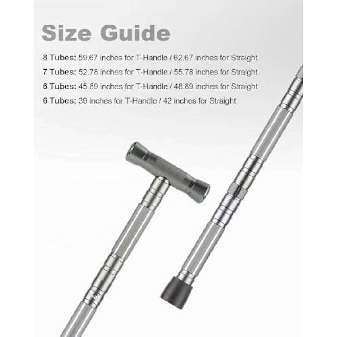 aiGear Tactical Stick/Trekking Poles | Aluminum Hiking Poles with Adjustable Height | 5/6/7/8 Tubes Trekking Poles | for Women Men Backpacking Outdoor Hiking Camping | Grey