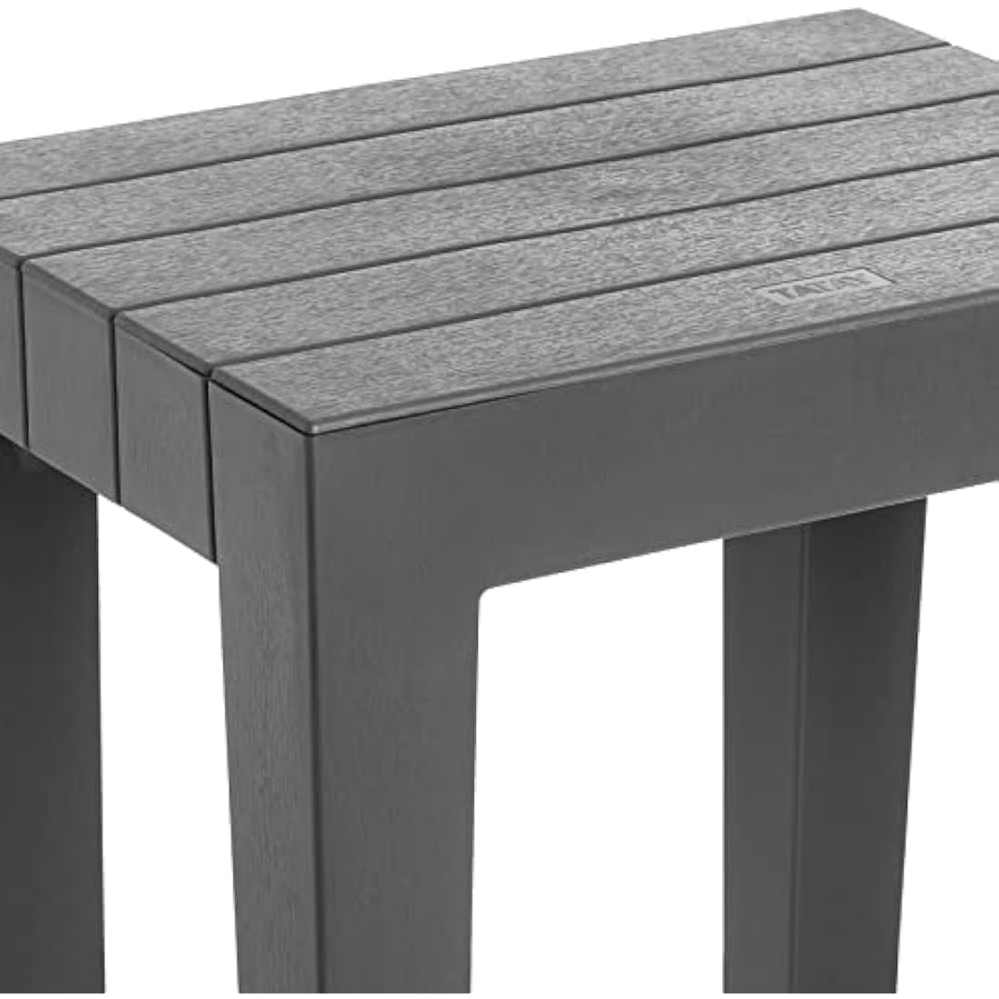 Tatay Lombok Rectangular Bench, Polypropylene, BPA Free, Wood Effect, Anti-UVA protection, Max 130KG, suitable for indoor and outdoor, Gray. Dimensions 38x29x41cm