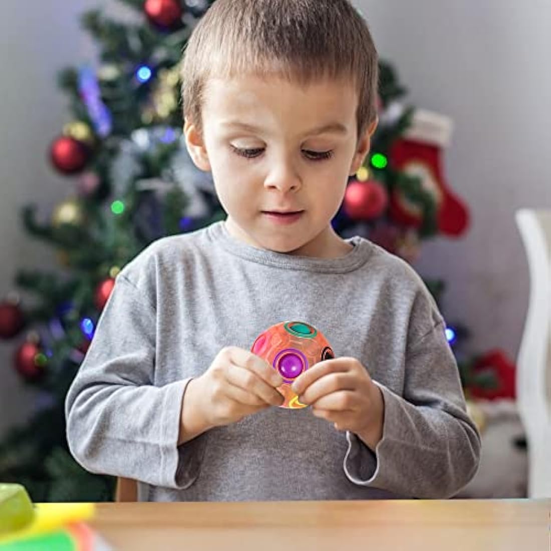 Vdealen Magic Rainbow Puzzle Ball- Fidget Ball 3D Puzzle Stress Reliever Brain Teaser Travel Toy- Birthday Party Easter Christmas Stocking Fillers Gift Toy for Kids Teens Adults- 3 Pack