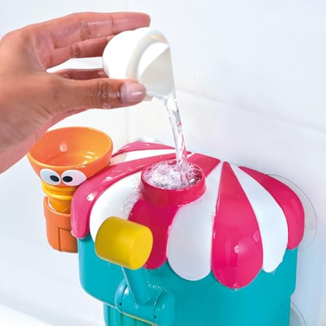 Toomies Foam Cone Factory Deluxe - Ice Cream Foam Maker Baby Bath Toys - Wall Mounted Bubble Bath Toys for Kids - Pretend Play Water Toys - Toddler and Baby Sensory Toys - Plus 18 Month Old Toys