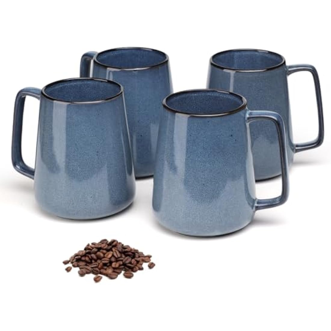 Ximoryn Set of 4 700ML Large Blue Ceramic Coffee Mugs with Big Handles - Extra Jumbo Tea Cup Mug for Office and Home, Gift and Present