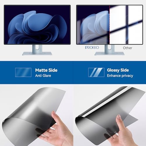 IPROKKO 22 Inch Computer Privacy Screen Filter for 16:10 Aspect Ratio, Anti Blue Light Glare Removable Screen Protective Film