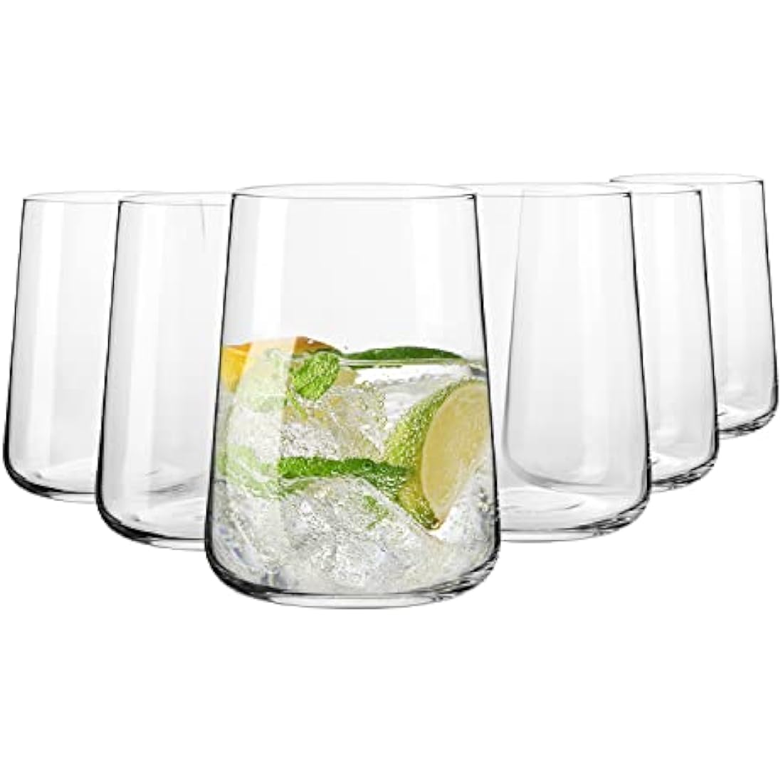 Krosno Water Glasses, Drinks and Juice Glass Tumbler | 490 ml | Set of 6 | Infinity Collection | Lead-Free Crystal Set Glassware | Glass Cups, Glass Tumblers | Ideal for Home & Bar | Drinking Glasses