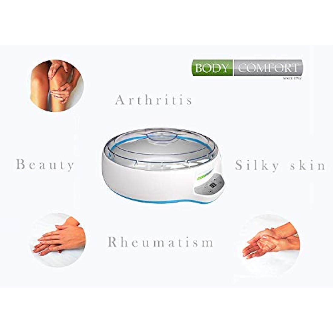 Worldwide Unique Paraffin Wax Spa Bath BODY COMFORT BC 01 for Longest Paraffin Bath of Hands,Feet,Elbows,Fast Melting around 40 min/1kg, Free 3kg Wax
