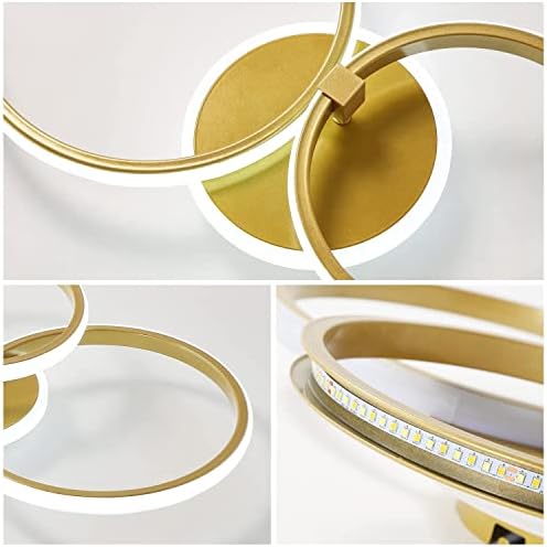 Comely LED Ceiling Light, 42W Gold Chandeliers Ceiling Lights, Modern Flush Mount LED Ceiling Lamp for Living Room Kitchen Office Bedroom Dining Room, 6500K Cool White Light