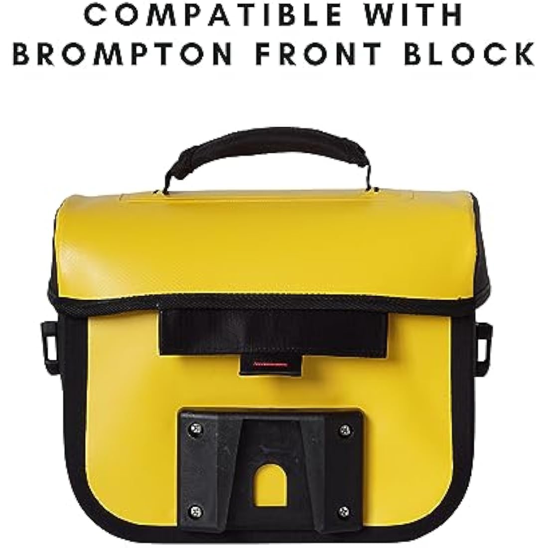 Vincita X-Cooper Water Resistant Front Bag - Bike Bag for Brompton Folding Bicycle with Rear-Opening Magnetic Closure, Spacious Interior, Top Handle and Light Colour Lining (Yellow)