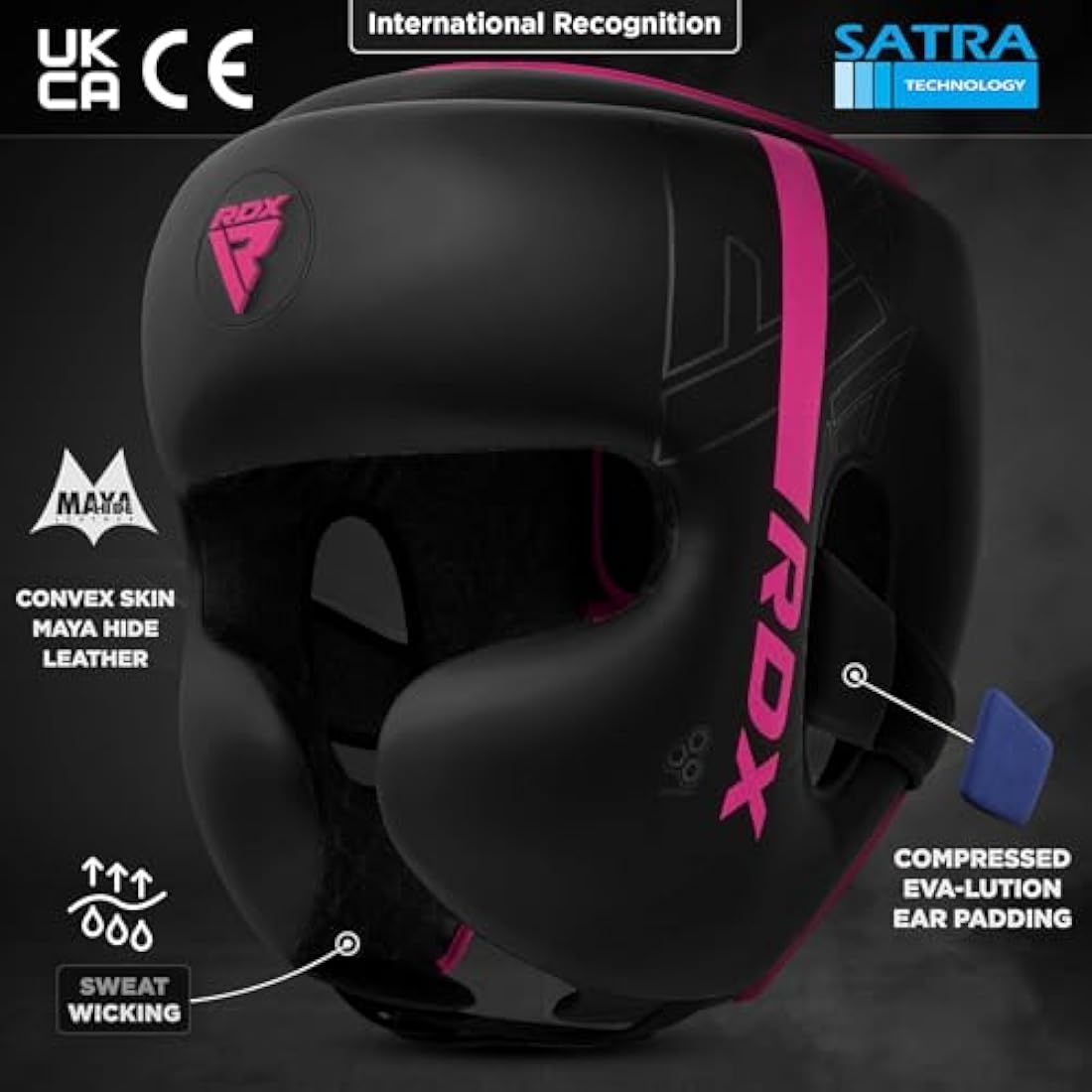 RDX Headguard for Boxing, MMA Training, Adjustable Padded KARA Head Guard for Cheeks, Forehead and Ear Protection, Muay Thai Headgear, Kickboxing, Sparring, Martial Arts, Karate, Taekwondo Helmet