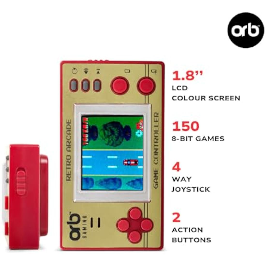 Orb Mini Retro Handheld Games Console & Arcade Bundle - 1 x 150 In-Built Games Console & 1 x 240 In-Built Games Arcade, Full Colour LCD Screen - Thumbs Up!