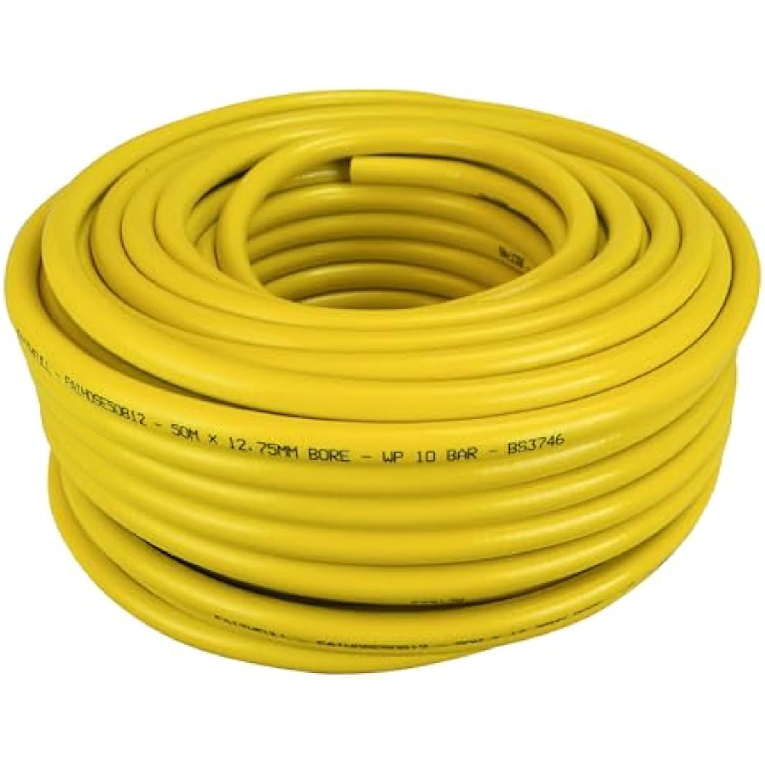 Faithfull Heavy-Duty Reinforced PVC Builders Hose 50M (164ft) 12.5mm (1/2in) Diameter – 24 Braid Fibre Mesh, Kink & Twist Resistant Hose Pipe