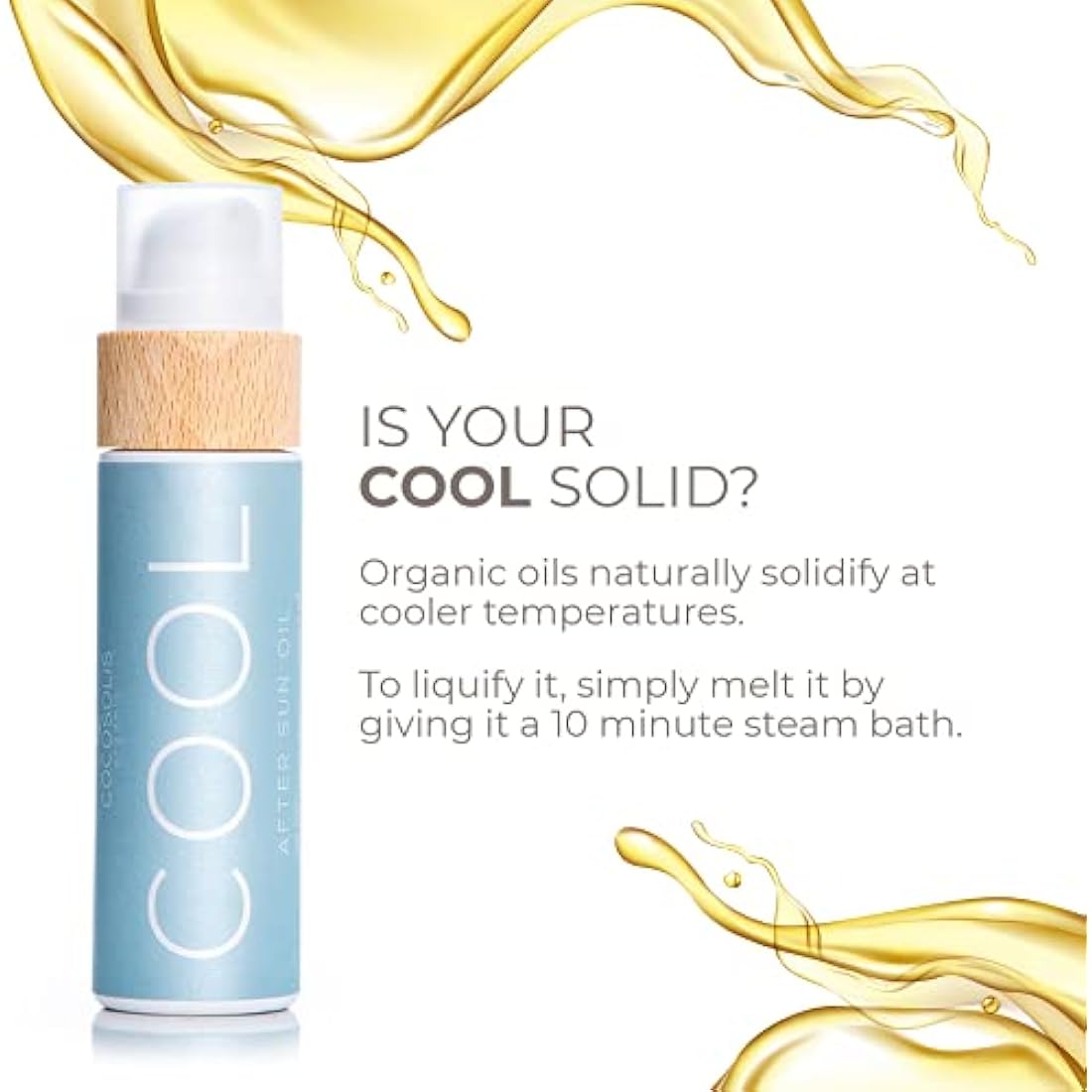 COCOSOLIS Cool After Sun Organic Oil for Gentle Regeneration After Sunbathing and Solarium, Moisturises, Revitalises and Soothes, Mint Fragrance, Nourishing Oil for Massage (110)