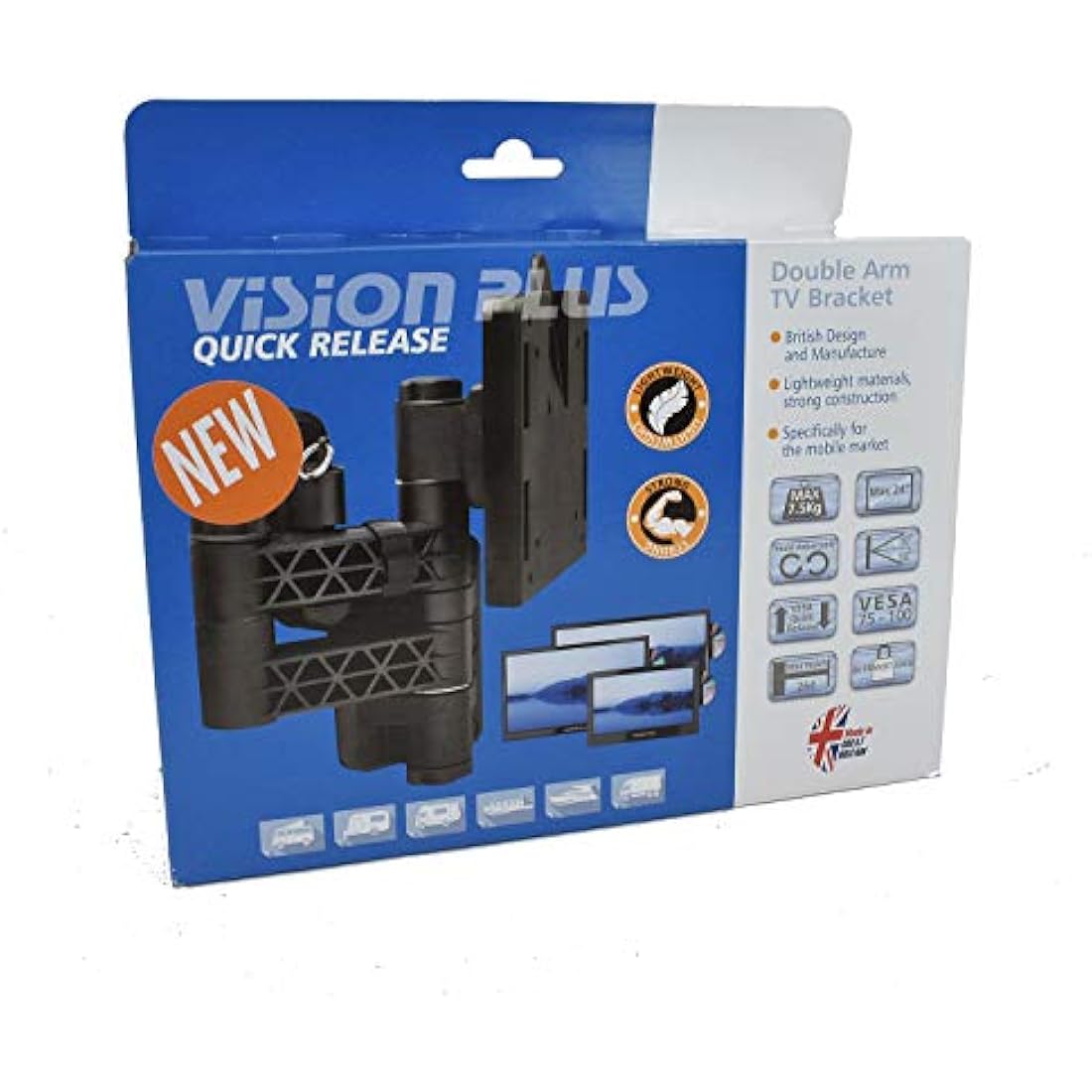 Vision Plus TV Wall Bracket - Double Arm Quick Release