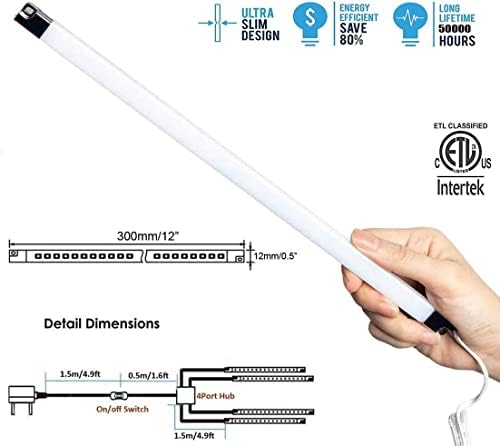 Versatile LED Light Strip Kit - Enhance Display, Shelf, and Cabinet Lighting - Energy-Efficient - Brilliant and Soft Lighting, High CRI >95% - UK Plug - Warm White 3000K