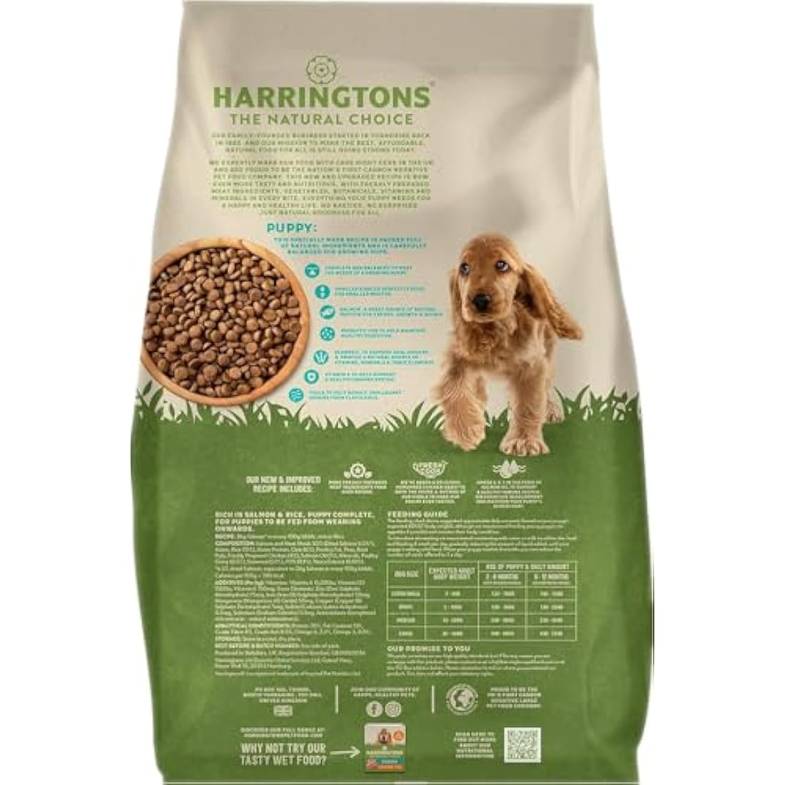 Harringtons Complete Puppy Dry Dog Food Salmon & Rice 10kg - Made with All Natural Ingredients